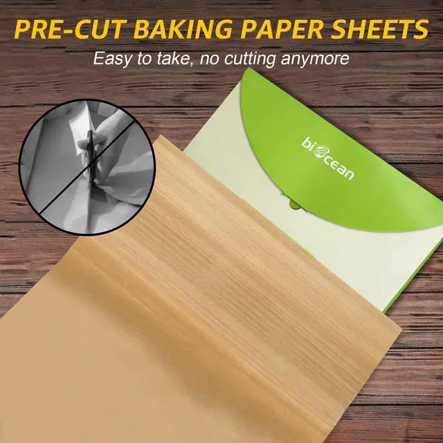Alt view image 4 of 6 - 100Pcs 16x24 In Unbleached Parchment Paper Sheets - Heavy Duty Precut Baking Paper, Non-Stick & Non-Toxic for Air Fryer, Oven, Steaming - Bake Cookies, Cake, Bread