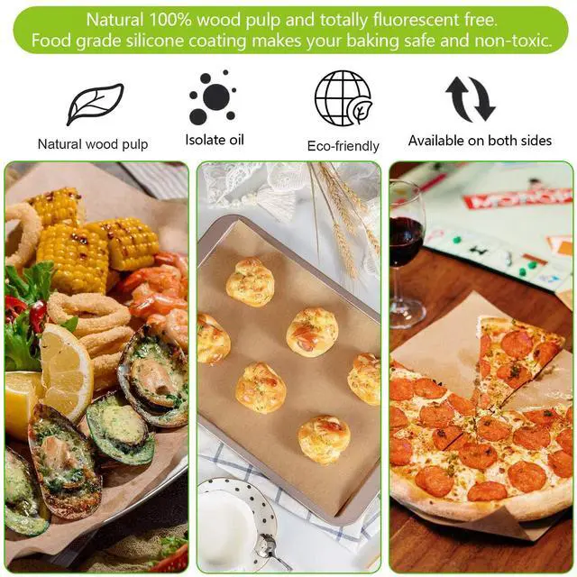 Alt view image 6 of 7 - 300 Pcs Parchment Paper Sheets for Baking, 8x12 Inches Unbleached Precut Parchment Paper for Baking Cookies, Frying, Air Fryer, Cooking, Grilling Rack, Oven