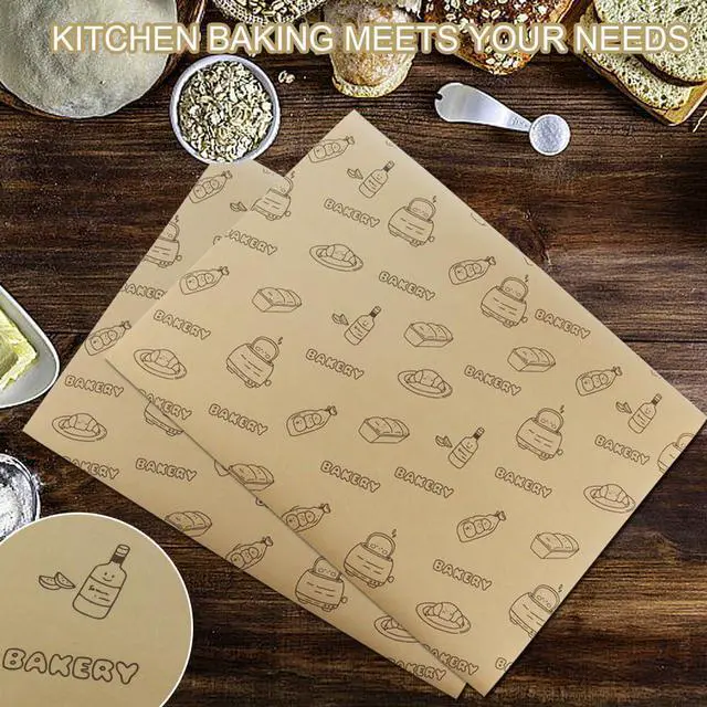 Alt view image 6 of 6 - 50 Pcs Sandwich Wrapping Paper Deli Wraps, Waterproof Oil-proof Picnic Basket Liners Precut Non-Stick Parchment Paper Baking Sheets for Baking, Cooking, Grilling, Air Fryer and Steaming
