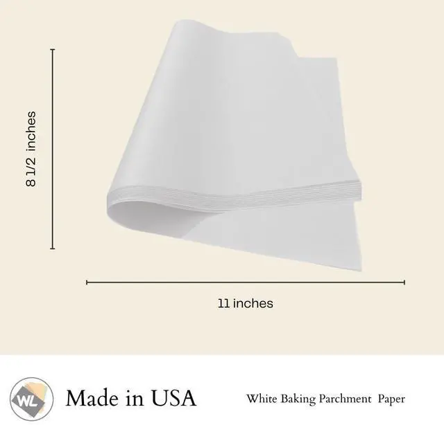 Alt view image 2 of 4 - 8 1/2" X 11", 100 Pack Parchment Paper Pan Liner - Sheets for Baking Cookies, Cooking - Made in USA