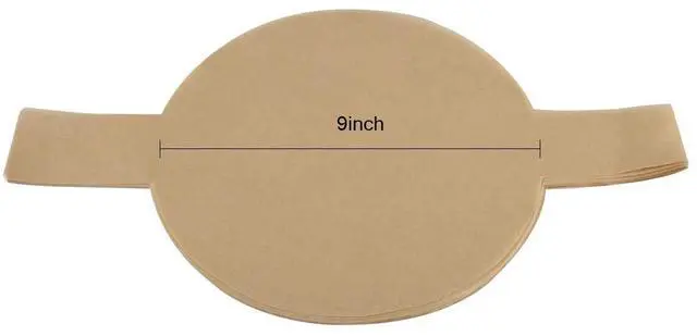 Alt view image 2 of 6 - 100 PCS Precut Circle Cake Pan Liners Rounds, 9 Inch Non Stick Parchment Paper Sheets for Baking Cakes,Dutch Oven, Air Fryer with Easy Lift Tabs (Brown)