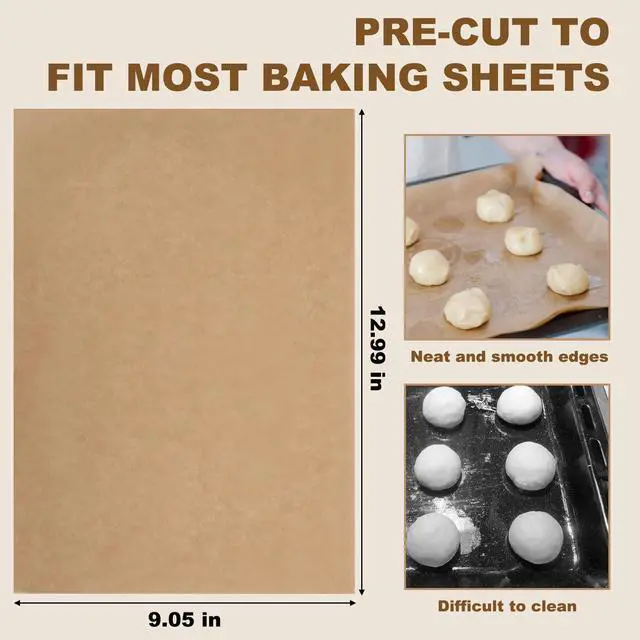 Alt view image 2 of 6 - 100PCS Parchment Paper Sheets, 9x12In Non-Stick Air Fryer Liners for Baking, Cooking, Grilling - Precut Disposable Baking Paper