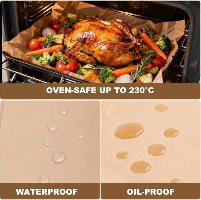 Alt view image 5 of 6 - 100PCS Parchment Paper Sheets, 9x12In Non-Stick Air Fryer Liners for Baking, Cooking, Grilling - Precut Disposable Baking Paper