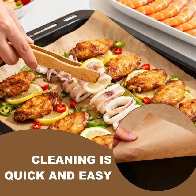 Alt view image 6 of 6 - 100PCS Parchment Paper Sheets, 9x12In Non-Stick Air Fryer Liners for Baking, Cooking, Grilling - Precut Disposable Baking Paper