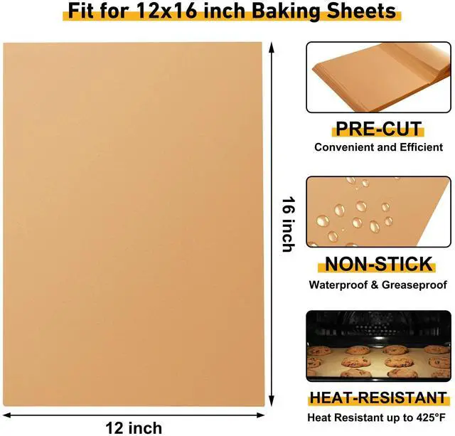 Alt view image 3 of 7 - 200 Pcs Parchment Paper Sheets, 12 x 16 Inches Air Fryer Disposable Paper Liners, Non-Stick Precut Parchment Paper for Baking, HOFHTD Unbleached Baking Papers for Cooking, Grilling, Roasting, Steaming