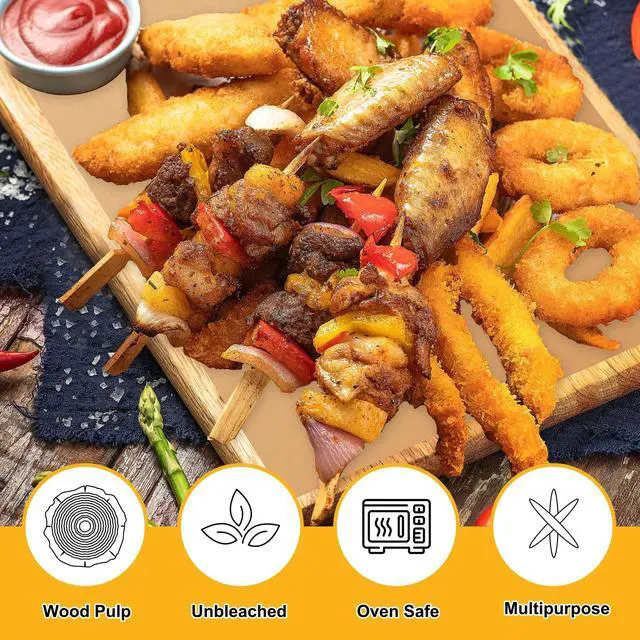 Alt view image 4 of 7 - 200 Pcs Parchment Paper Sheets, 12 x 16 Inches Air Fryer Disposable Paper Liners, Non-Stick Precut Parchment Paper for Baking, HOFHTD Unbleached Baking Papers for Cooking, Grilling, Roasting, Steaming