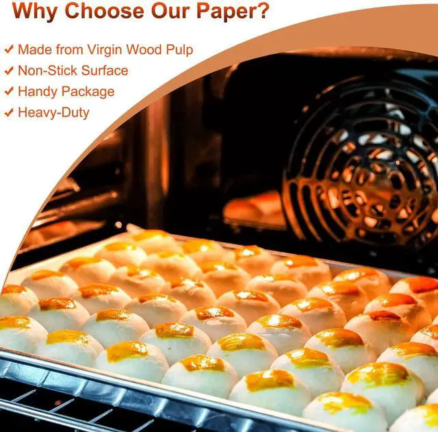 Alt view image 5 of 7 - 200 Pcs Parchment Paper Sheets, 12 x 16 Inches Air Fryer Disposable Paper Liners, Non-Stick Precut Parchment Paper for Baking, HOFHTD Unbleached Baking Papers for Cooking, Grilling, Roasting, Steaming