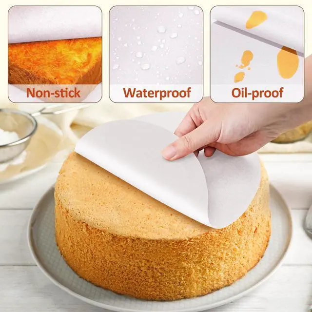 Alt view image 3 of 7 - ReLuien 8 Inch Parchment Paper Rounds, 200Pcs Precut Baking Paper Sheets,Non-Stick Parchment Rounds for Baking BreadCakeCookie and More