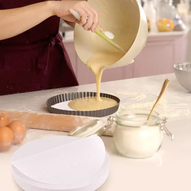 Alt view image 6 of 7 - ReLuien 8 Inch Parchment Paper Rounds, 200Pcs Precut Baking Paper Sheets,Non-Stick Parchment Rounds for Baking BreadCakeCookie and More