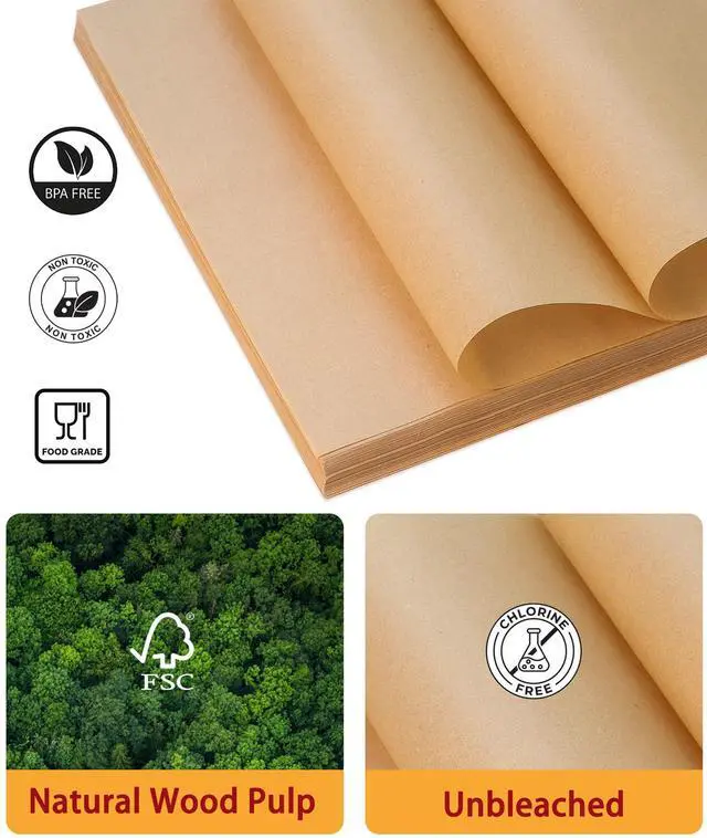 Alt view image 2 of 7 - 200 Sheets Precut Parchment Paper, 12x16.5 Inches, Non-Stick, Unbleached