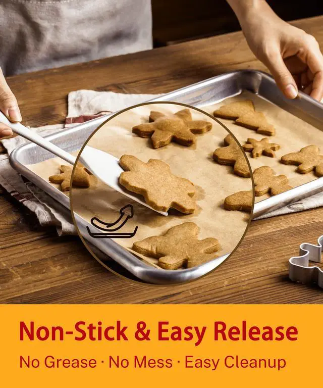 Alt view image 3 of 7 - 300 Pcs Quarter Pans Parchment Paper Unbleached Precut Non-Stick 8.25x11.8"