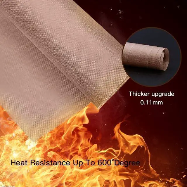 Alt view image 4 of 6 - 3 Pack PTFE Teflon Sheet for Heat Press Transfer Sheet Non Stick 16 x 20" Heat Transfer Paper Reusable Heat Resistant Craft Mat