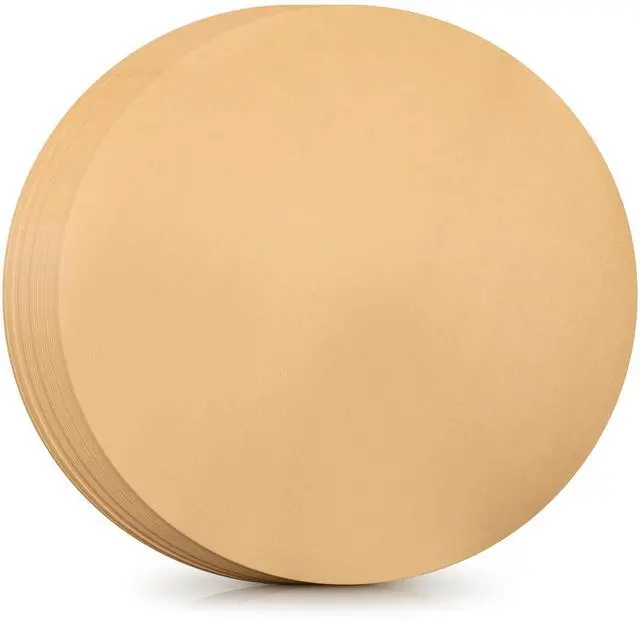 Main image of 150 Pcs 14 Inch Round Parchment Paper Natural Unbleached Parchment Paper Sheets Non-Stick Precut, Ideal for Baking, Cooking, Grilling, Air Fryer and Steaming Brown