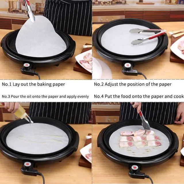 Alt view image 6 of 7 - Baking Parchment Circles, Set of 100, 12 Inch Non Stick Baking Parchment Paper for Springform Cake Tin, Toaster Oven, Tortilla Press and so on