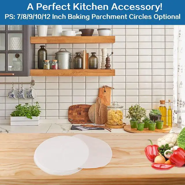 Alt view image 7 of 7 - Baking Parchment Circles, Set of 100, 12 Inch Non Stick Baking Parchment Paper for Springform Cake Tin, Toaster Oven, Tortilla Press and so on