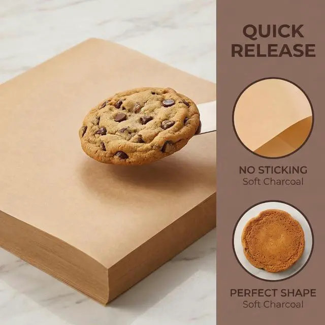 Alt view image 6 of 7 - 10x10 Inch Pre-Cut Parchment Paper for Air Fryer - 100 Sheets Non-Stick Baking Sheets for Baking Cookies, Roasting, Unbleached Chlorine Free, Heat Resistant 446°F
