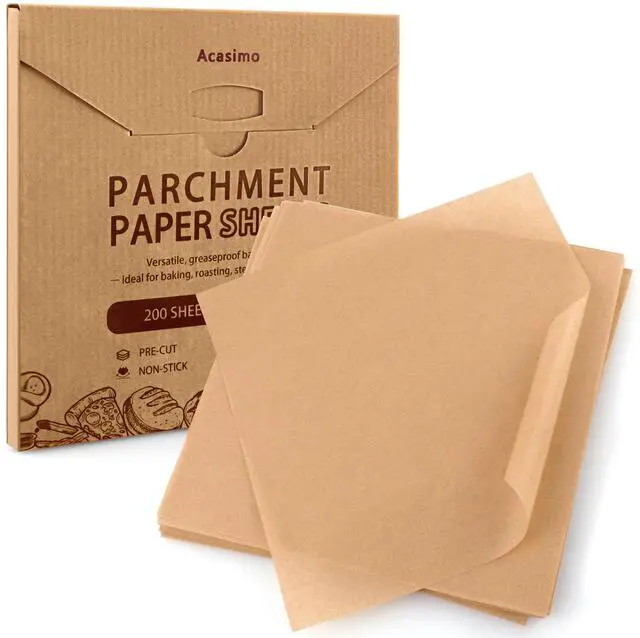 Main image of Parchment Paper Sheets, 200Pcs 12x12 Inch Squares Precut Parchment Sheets for Baking, Grilling, Air Fryer, Non-Stick Square Pan Liners Oven Paper for Bread, Cake, Cookies, Roasting, Wrapping, Steaming