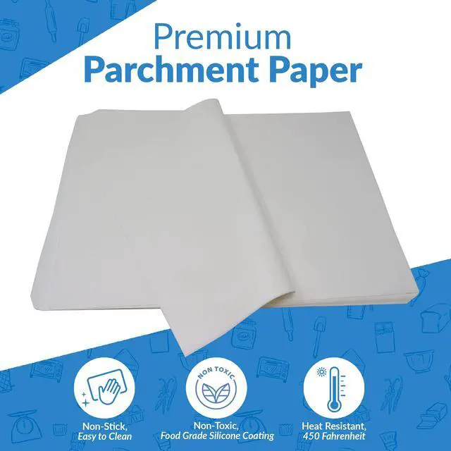 Alt view image 2 of 7 - 500 Pcs Parchment Paper Sheets, 12x16 in. | White, Non-Stick, Pre-Cut Pan Liners | Baking, Air Fryer, Grilling