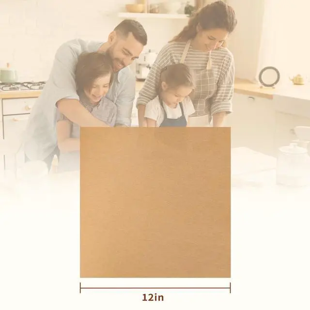 Alt view image 2 of 7 - 100pcs 12x12 inch Unbleached Parchment Paper Sheets for baking, Heavy-Duty Precut Parchment Paper Squares, Brown Non-Stick liners for Oven, Cooking & Wrapping Food, Air Fryer Liners