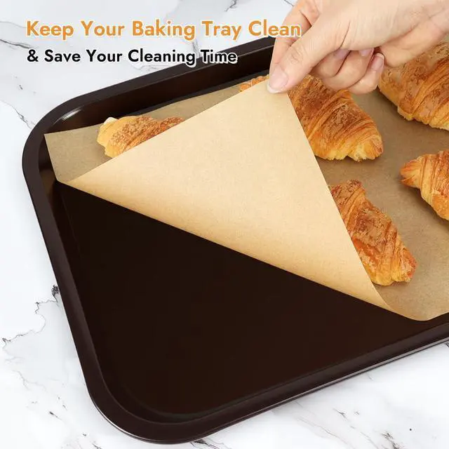 Alt view image 3 of 7 - 9 x 13 Inch Parchment Paper Sheets, Non-Stick Precut Unbleached Baking Parchment Paper Liners for Oven, Air Fryer, Grilling, Cooking Bread Cake Cookie, Fits for Quarter Sheet Pan (120pcs)