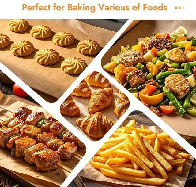 Alt view image 7 of 7 - 9 x 13 Inch Parchment Paper Sheets, Non-Stick Precut Unbleached Baking Parchment Paper Liners for Oven, Air Fryer, Grilling, Cooking Bread Cake Cookie, Fits for Quarter Sheet Pan (120pcs)