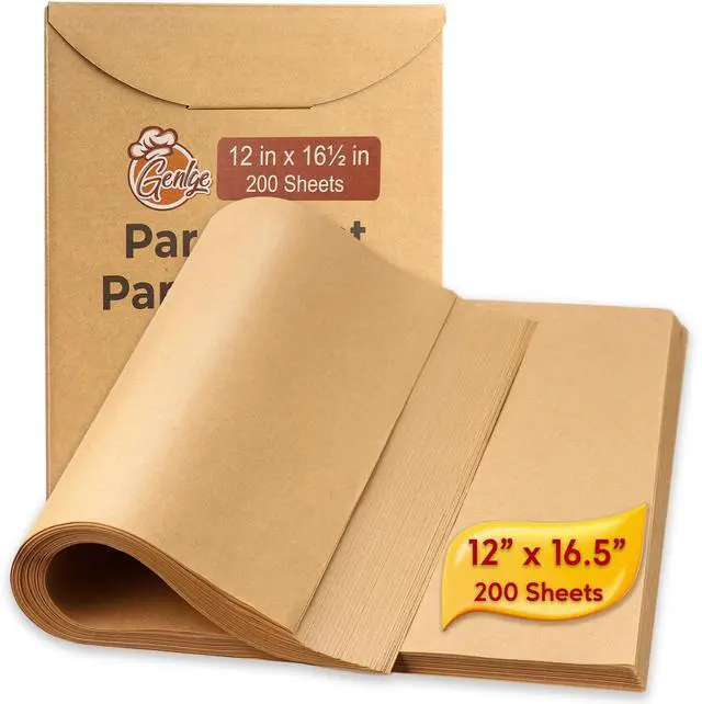 Main image of 200 Sheets Precut Parchment Paper, 12x16.5 Inches, Non-Stick, Unbleached