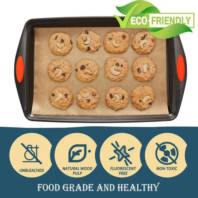 Alt view image 3 of 7 - 200 PCS Parchment Paper Baking Sheets 9x13 IN, Precut Non-Stick Parchment Paper for Baking, Cooking, Grilling, Frying and Steaming - Unbleached, Fit for Quarter Sheet Pans