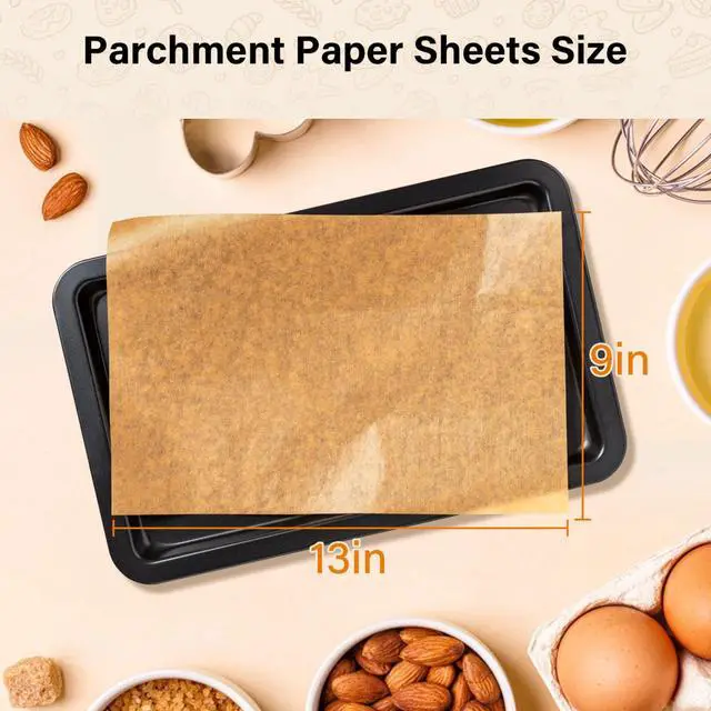 Alt view image 2 of 7 - Parchment Paper Sheets, 9x13 In Non-Stick Unbleached Precut Baking Paper