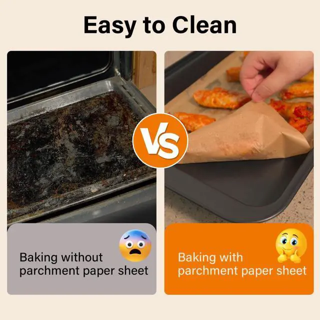 Alt view image 7 of 7 - Parchment Paper Sheets, 9x13 In Non-Stick Unbleached Precut Baking Paper