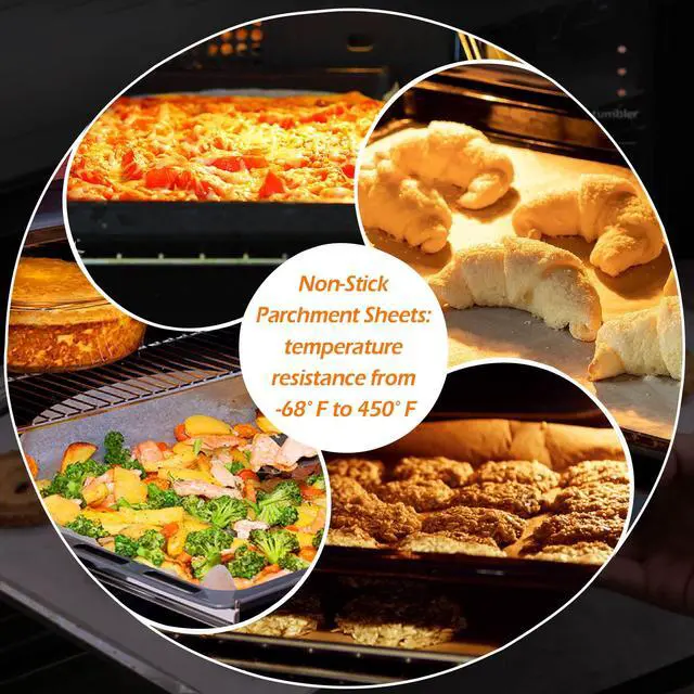 Alt view image 6 of 7 - Baking Parchment Paper, 100Pcs 8x12 inch Kitchen Parchment Paper Baking Sheets, Non-Stick Precut Baking Parchment for Baking Cookies, Bread, Meat, Pizza (White)