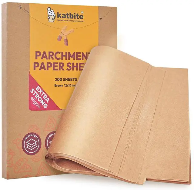 Main image of 200Pcs 12x16 In Unbleached Parchment Paper for Baking, Precut Parchment Paper Sheets, Heavy Duty Flat Baking Paper, Half Sheet Baking Sheets for Baking Cookies, Cooking, Air Fryer, Oven