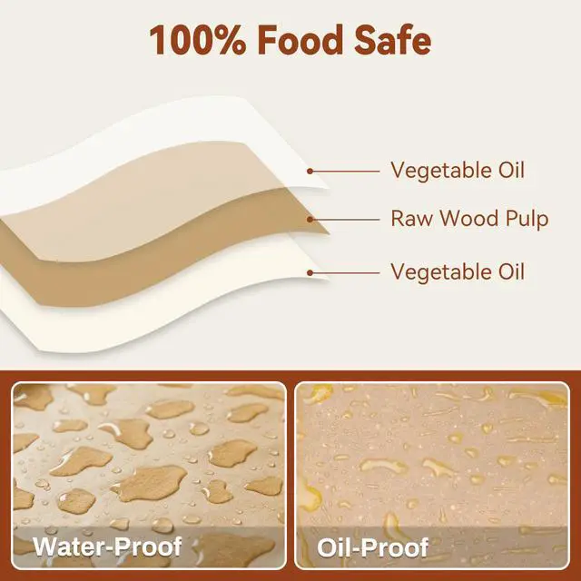 Alt view image 3 of 7 - 200 Pcs Parchment Paper Sheets, 12 x 16 Inch, Precut Non-Stick Parchment Sheets for Baking, Cooking, Grilling, Air Fryer and Steaming - Unbleached, Fit for Half Sheet Pans