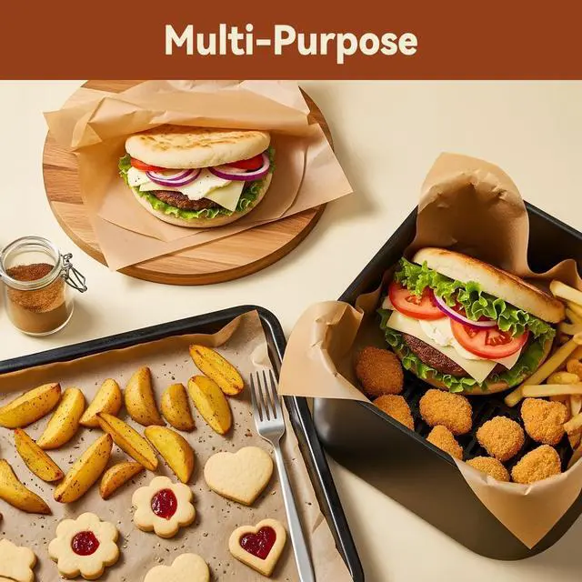 Alt view image 7 of 7 - 200 Pcs Parchment Paper Sheets, 12 x 16 Inch, Precut Non-Stick Parchment Sheets for Baking, Cooking, Grilling, Air Fryer and Steaming - Unbleached, Fit for Half Sheet Pans