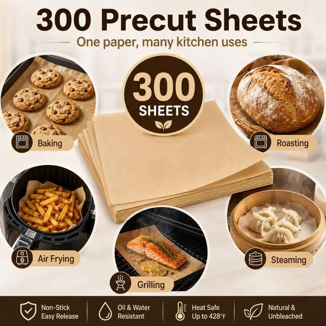 Alt view image 5 of 7 - Parchment Paper Sheets 12x16, 300 Count, Unbleached 38gsm