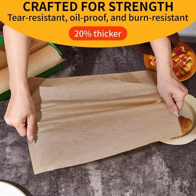 Alt view image 3 of 7 - Unbleached Parchment Paper Roll, 15 in x 210 ft Unbleached Non-Stick Baking Paper, Heat Resistant & Food Grade Brown Parchment for Baking, Oven, Cooking, Grilling, Air Fryer