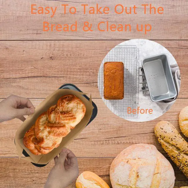 Alt view image 4 of 6 - 100 Pcs Parchment Paper Loaf Pan Liners for Baking Bread 9x5 in Loaf Pan Parchment Liners Disposable Non-Stick Bread Pan Liners Loaf Liners for Baking Toast Bread