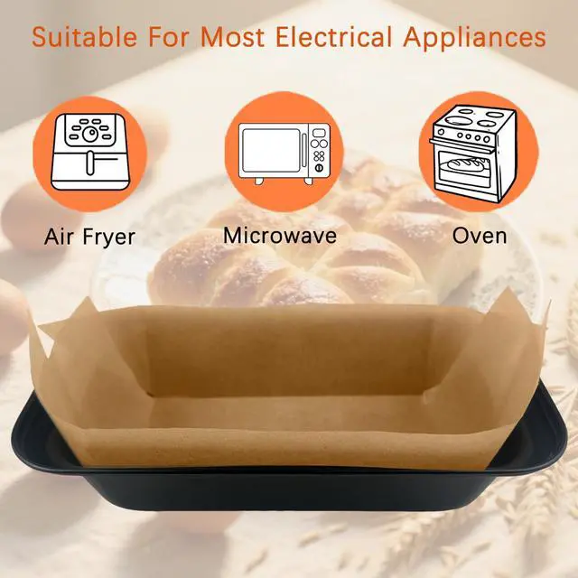 Alt view image 5 of 6 - 100 Pcs Parchment Paper Loaf Pan Liners for Baking Bread 9x5 in Loaf Pan Parchment Liners Disposable Non-Stick Bread Pan Liners Loaf Liners for Baking Toast Bread