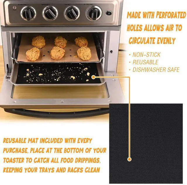 Alt view image 4 of 7 - 120 PCS Air Fryer Liners Disposable for Emeril Lagasse French Door 360 Air Fryer, Perforated Parchment Paper Sheets Compatible with Emeril Lagasse 26 QT Extra Large French Door 360 Airfryer