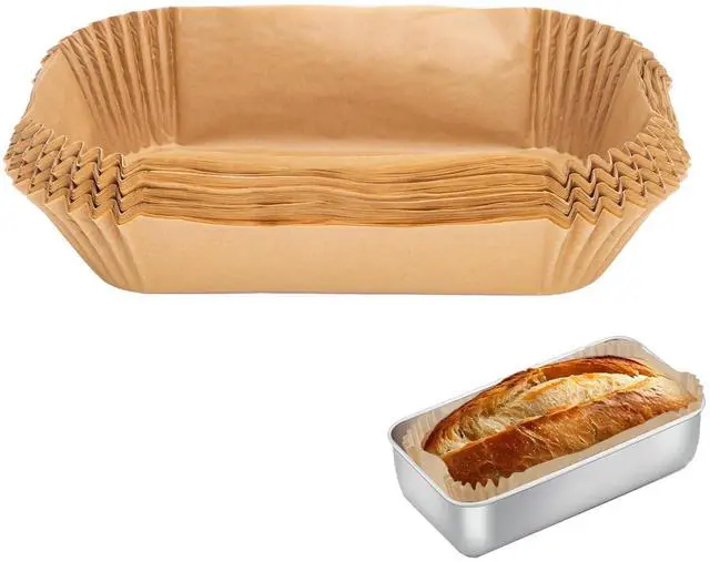 Main image of 100 Pcs Loaf Pan Liners for Baking Bread 9x5 Inch, Non-Stick Pre Formed Parchment Paper for Bread Pan, Ideal Disposable Loaf Breads Liners for Baking Toast, Cakes, Banana Breads, Brown