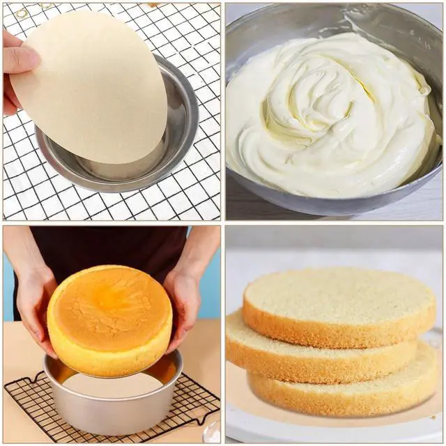 Alt view image 3 of 6 - 150 Sheets Round Baking Parchment Paper, 6, 8, 10 Inch Parchment Paper for Cake Pan Liners Non-Stick Precut Parchment Paper for Cookies Steamer Grilling Pizza Pan Springform Pan Baking