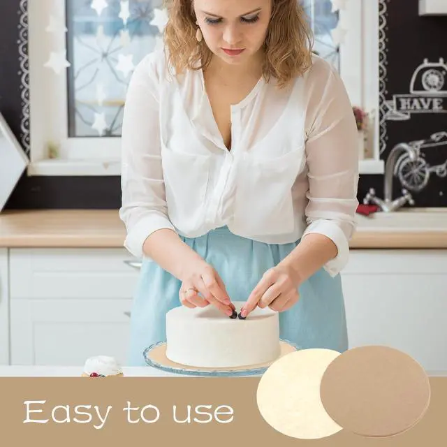 Alt view image 5 of 6 - 150 Sheets Round Baking Parchment Paper, 6, 8, 10 Inch Parchment Paper for Cake Pan Liners Non-Stick Precut Parchment Paper for Cookies Steamer Grilling Pizza Pan Springform Pan Baking
