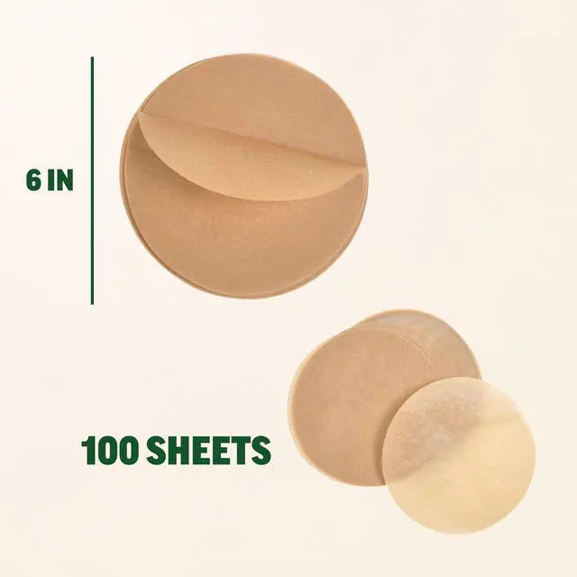 Alt view image 4 of 7 - Inch Parchment Paper Rounds (100 Sheets) - Unbleached, Pre-cut, High Heat, Round Liners - Fits 6 inch Small Round Cake Pans or Great for Lining, Freezing and Storing, and Separating