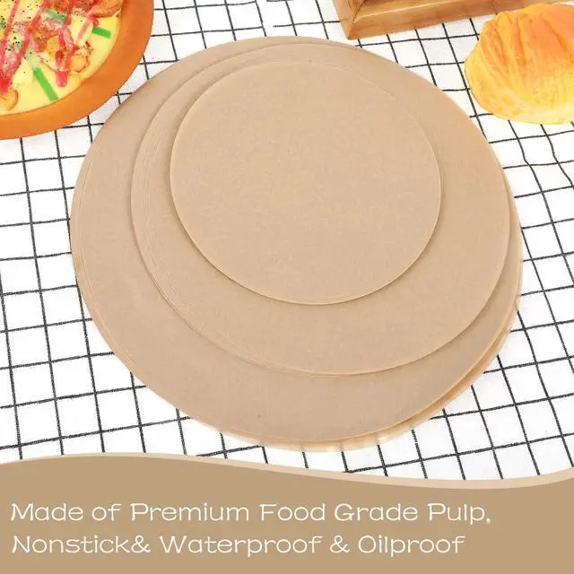 Alt view image 6 of 6 - 150 Sheets Round Baking Parchment Paper, 6, 8, 10 Inch Parchment Paper for Cake Pan Liners Non-Stick Precut Parchment Paper for Cookies Steamer Grilling Pizza Pan Springform Pan Baking