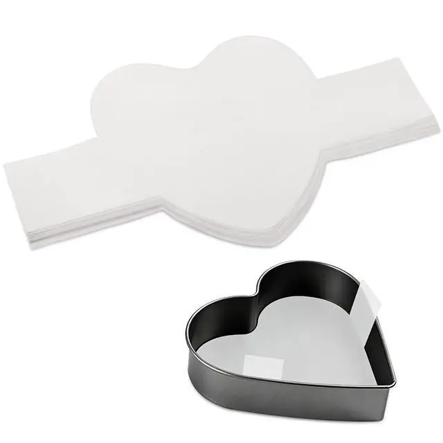 Alt view image 2 of 6 - Baking Parchment Paper 6 inch Heart Shape, 60 Pcs Cake Pan Liner with Lift Tab, Non-Stick Precut Baking Parchment for Baking Cookies, Bread (White)