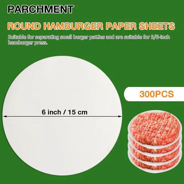 Alt view image 2 of 7 - 300 Pcs 6 Inch Round Parchment Paper for Cake Pan, Burger Press