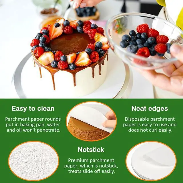 Alt view image 5 of 7 - 300 Pcs 6 Inch Round Parchment Paper for Cake Pan, Burger Press