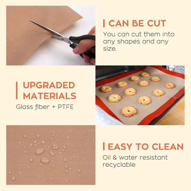 Alt view image 3 of 7 - Sheets for Heat Press - 3 Pack Non Stick PTFE Polytetrafluoroethylene Sheet Reusable 12 x 16" PTFE Coating Paper Heat Resistant PTFE Mat(Brown)