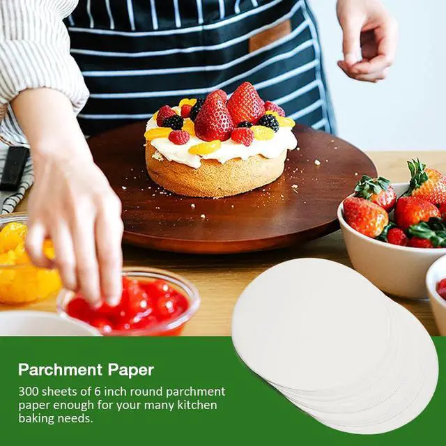 Alt view image 6 of 7 - 300 Pcs 6 Inch Round Parchment Paper for Cake Pan, Burger Press