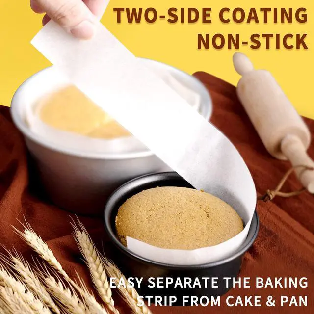 Alt view image 3 of 7 - Non-stick Cake Pan Side Liner - Parchment Paper Strips for Cake Pan Circles, Bakeware Sheet Tray, Springform Pan, 2.75in x 164ft Pre-cut Baking Paper Roll, Oven & Microwave Safe