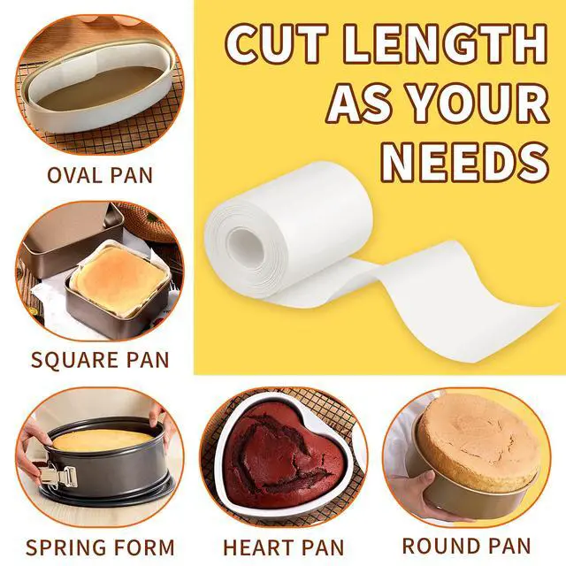 Alt view image 6 of 7 - Non-stick Cake Pan Side Liner - Parchment Paper Strips for Cake Pan Circles, Bakeware Sheet Tray, Springform Pan, 2.75in x 164ft Pre-cut Baking Paper Roll, Oven & Microwave Safe